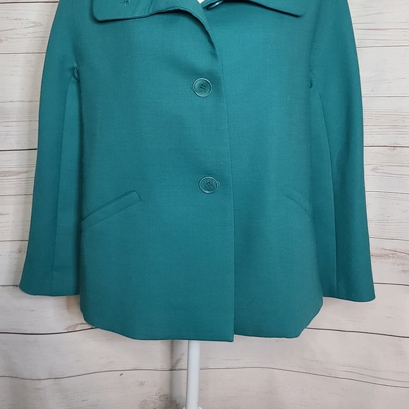 Talbots Green Wool Button Front Jacket - Picture 6 of 9